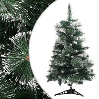 vidaXL Artificial Christmas Tree with Stand Green and White 60 cm PVC