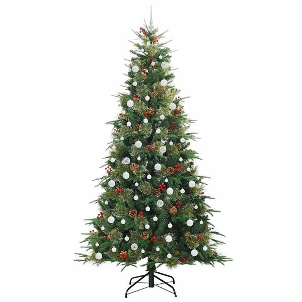vidaXL Artificial Hinged Christmas Tree Green 240 cm PE and PVC