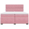 vidaXL Box Spring Bed with Mattress Pink 200x200 cm Velvet