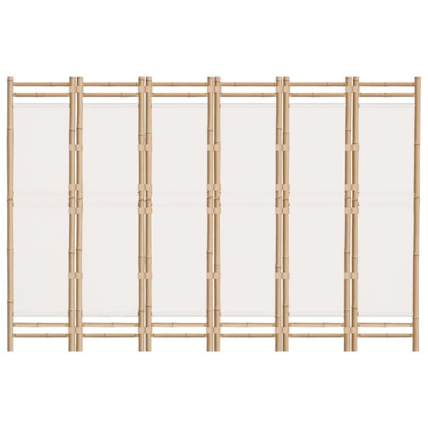 vidaXL Folding 6-Panel Room Divider 240 cm Bamboo and Canvas