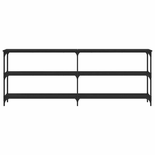 vidaXL Console Table Black 200x29x75 cm Engineered Wood