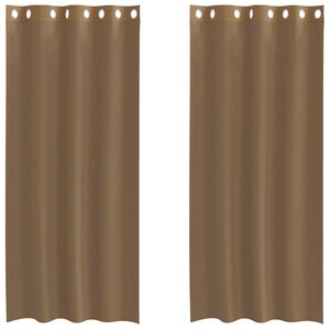 vidaXL Voile Curtains with Grommets 2 pcs Light Brown