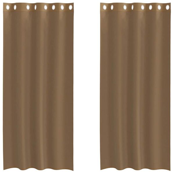 vidaXL Voile Curtains with Grommets 2 pcs Light Brown