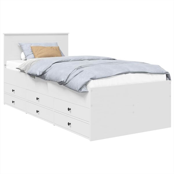 vidaXL Daybed with Drawer White and Black 90 x 200 cm Engineered Wood