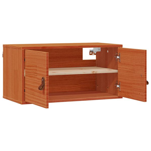 vidaXL Wall Cabinet Wax Brown 60 x 30 x 30 cm Solid Pine Wood