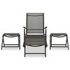 vidaXL 3 Piece Garden Lounge Set Textilene and Aluminium Black