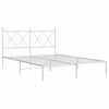 vidaXL Metal Bed Frame without Mattress with Headboard White 140x190cm