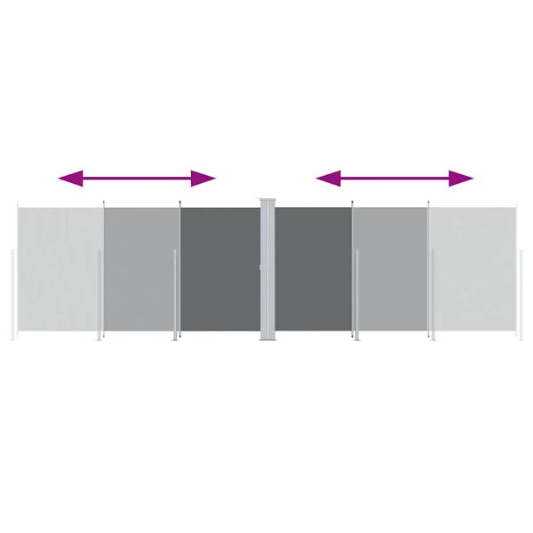 vidaXL Retractable Side Awning Anthracite 180x600 cm