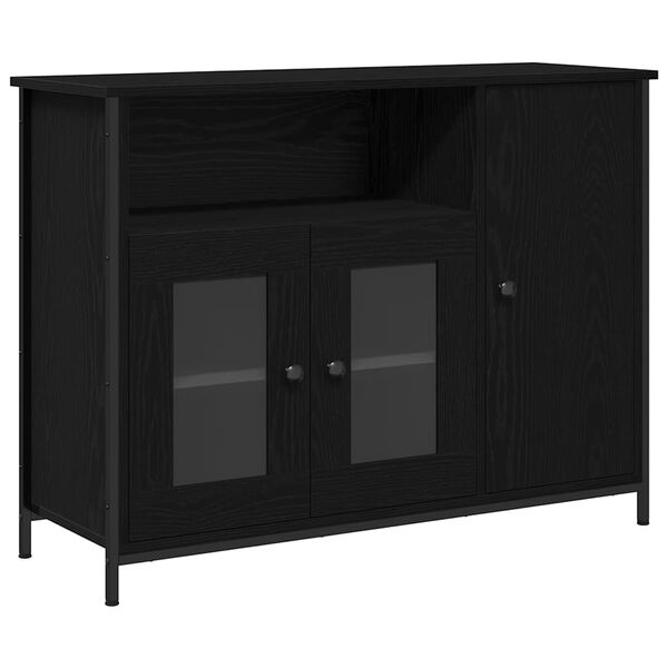 vidaXL Sideboard Black Oak 100 x 35 x 75 cm