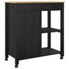 vidaXL Kitchen Trolley Plain Black