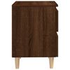 vidaXL Bed Cabinet with Solid Wood Legs Brown Oak 40x35x50 cm