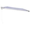 vidaXL Retractable Awning Blue and White 5x3 m Fabric and Aluminium