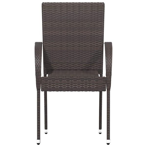 vidaXL Stackable Outdoor Chairs 2 pcs Poly Rattan Brown