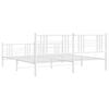 vidaXL Metal Bed Frame without Mattress with Footboard White 200x200cm