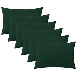 vidaXL Cushion with Pillow HEERLEN 6 pcs Dark Green Velvet
