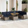 vidaXL 9 Piece Garden Sofa Set with Cushions Grey Poly Rattan Acacia