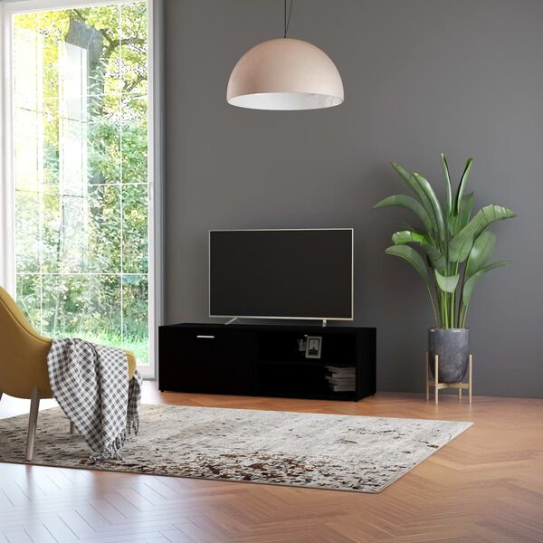 vidaXL TV Cabinet Black 120x34x37 cm Engineered Wood