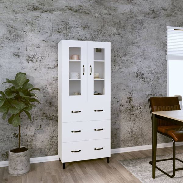 vidaXL Highboard White 69.5x34x180 cm Engineered Wood