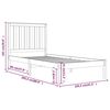 vidaXL Bed Frame without Mattress Solid Wood 100x200 cm (810007+818505)