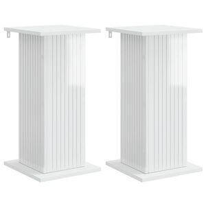 vidaXL Plant Stand 2 pcs High Gloss White 30.5 x 30 x 60.5 cm