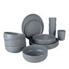 Bo-Camp 16 Piece Tableware Patom Melamine Light Grey