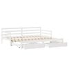 vidaXL Daybed with Trundle and Drawers without Mattress White 90x200 cm
