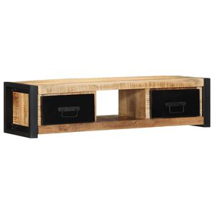 vidaXL TV Cabinet 100x30x25 cm Solid Rough Wood Mango