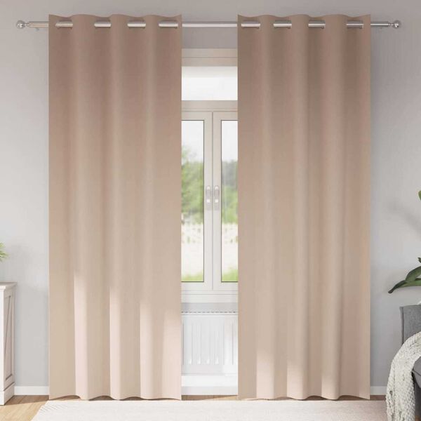 vidaXL Blackout Curtains with Rings 2 pcs Taupe 245 x 140 cm Polyester