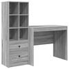 vidaXL Desk with Drawer 2 pcs Grey Sonoma