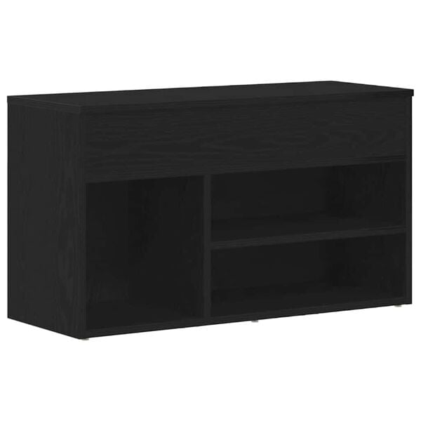 vidaXL Shoe Bench with Shelf Black Oak 80 x 30 x 45 cm Engineered Wood
