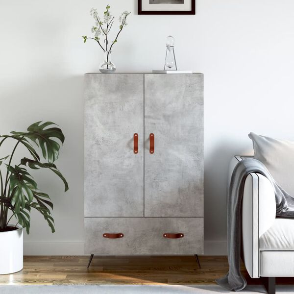 vidaXL Highboard Concrete Grey 69.5x31x115 cm Engineered Wood