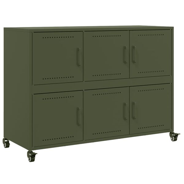 vidaXL Sideboard Olive Green 100.5x39x72 cm Steel