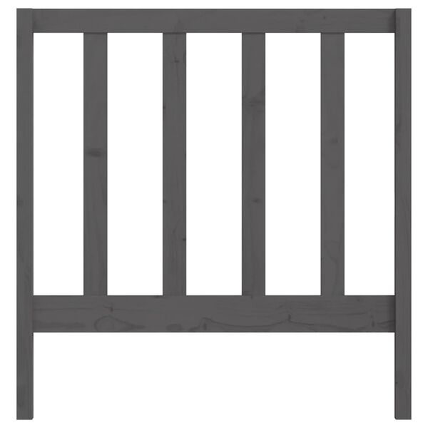 vidaXL Bed Headboard Grey 96x4x100 cm Solid Wood Pine