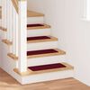 vidaXL Anti-slip Stair Mats 15 pcs Bordeaux 60 x 25 cm PP