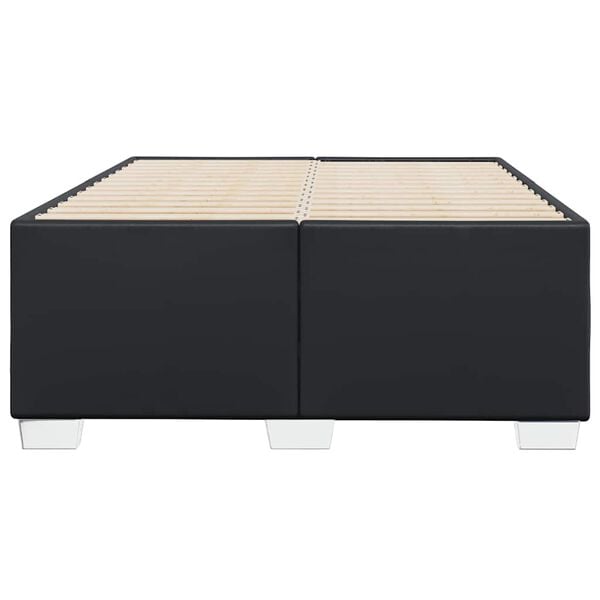 vidaXL Bed Frame without Mattress Black Double Faux Leather