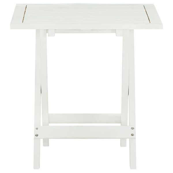 vidaXL Bistro Table White 46x46x47 cm Solid Acacia Wood