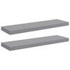 vidaXL Floating Wall Shelves 2 pcs Grey 80x23.5x3.8 cm MDF