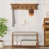 vidaXL Wall Mounted Coat Rack Natural 100 x 10 x 20 cm Solid Teak Wood