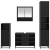 vidaXL Bathroom Furniture Set 4 pcs Black Oak Engineered Wood