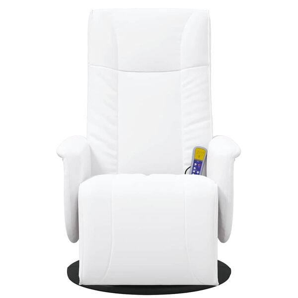 vidaXL Massage Recliner Chair White 71 x 90 x 105 cm Faux Leather
