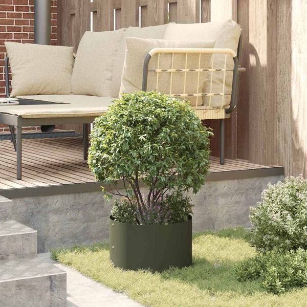 vidaXL Garden Planter Olive Green 30 x 30 x 20 cm Cold-rolled Steel