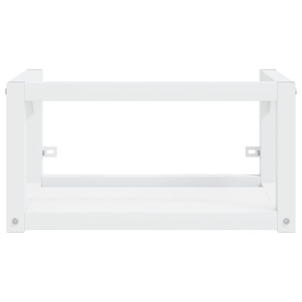 vidaXL Bathroom Washbasin Frame with Built-in Basin White Iron
