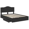 vidaXL Storage Bed with Headboard Black 140 x 190 cm Engineered Wood
