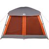 vidaXL Family Tent Cabin 6-Person Grey and Orange Waterproof
