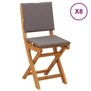 vidaXL Garden Chair 8 pcs Dark Grey Solid Acacia Wood