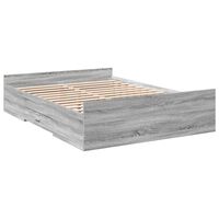 vidaXL Bed Frame with Drawers Grey Sonoma 120x190 cm Small Double Engineered Wood