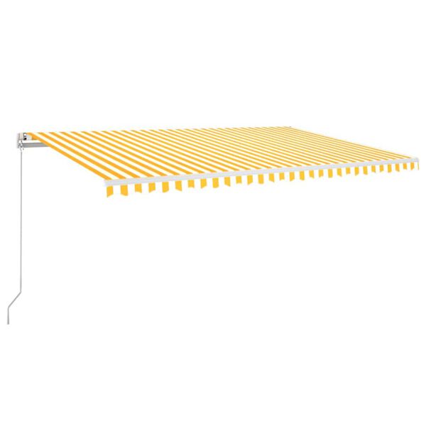 vidaXL Manual Retractable Awning with LED 500x350 cm Yellow and White