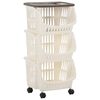 vidaXL Kitchen Trolley White and Taupe