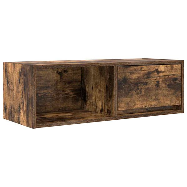 vidaXL TV Cabinet Smoked Oak 80x31x25.5 cm Engineered Wood