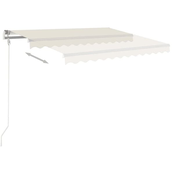 vidaXL Manual Retractable Awning 450x300 cm Cream